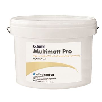 Vægmaling og loftmaling - Colorex - Professionel - Multimat - glans 2 - helmat - vandbaseret - hvid - 10 l